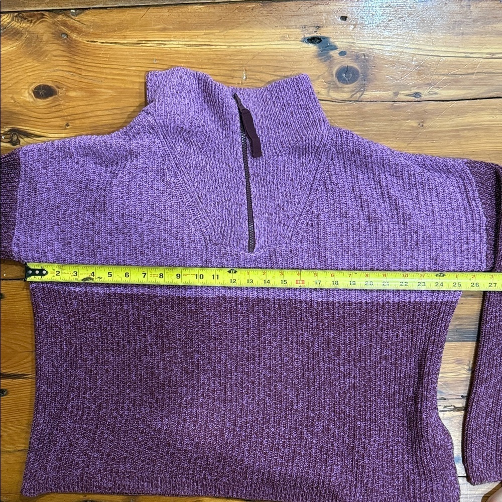 T by Talbots Purple Two-Tone Turtleneck quarter zip Knit Sweater Size Medium - Picture 4 of 7